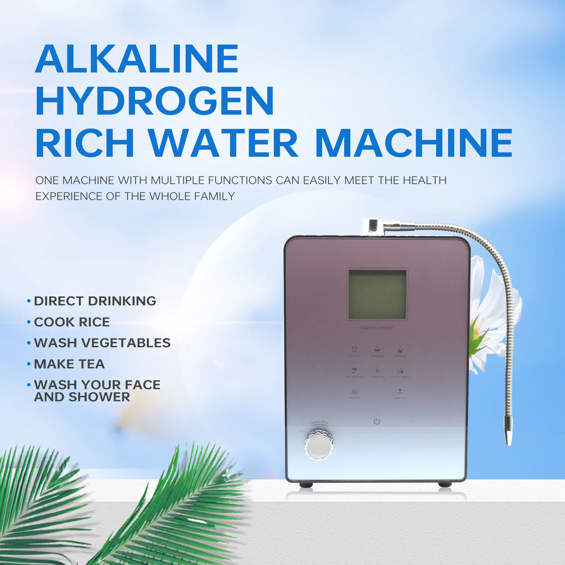 Alkaline Water Ionizer hydrogen water generator Machine with 9 plates