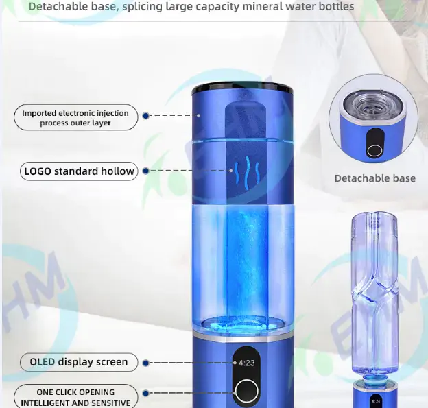 NEW portable Hydrogen-rich water bottles with customized logo /brand high hydrogen concentration 5000+
